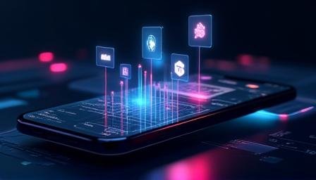 Modern technology and digital banking interface