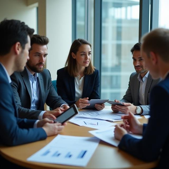 Focused professionals participating in a financial strategy workshop